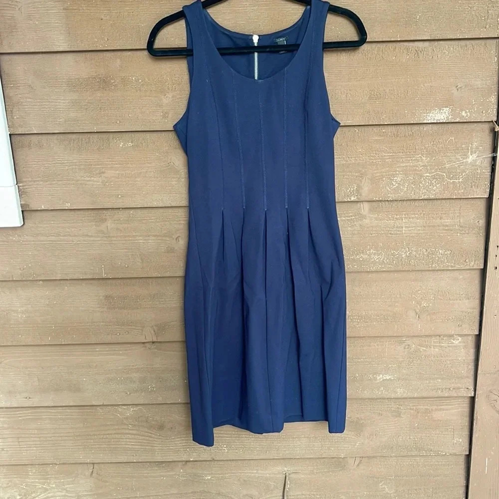 J. Crew pleated blue knee length sheath size 00